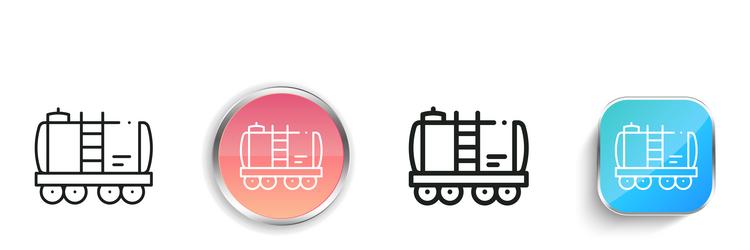 gas truck icon thin linear regular and button vector image