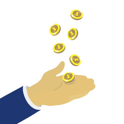 hand throwing up golden coins Vector Image