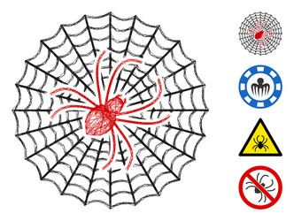 linear spider net mesh vector image