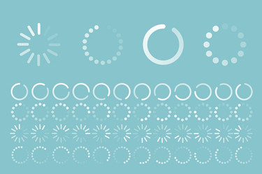 load progress circle bar symbol set vector image