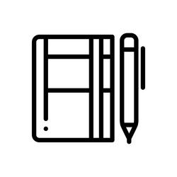 notebook icon thin linear style design isolated vector image