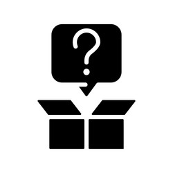 Out-of-the-box question black glyph icon vector