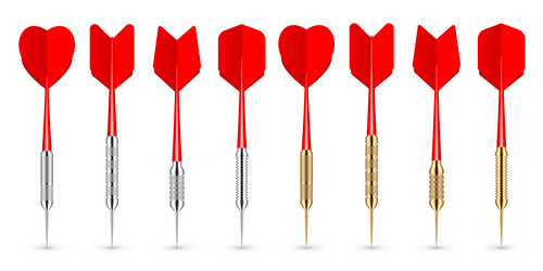 red dart arrows with metal tip and shadow vector image