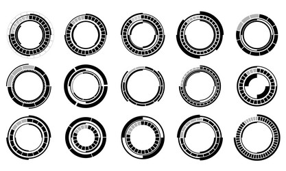 Sci-Fi Circle User Interface Elements vector image