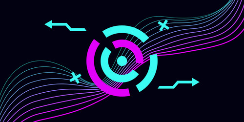 tech template in cyberpunk style geometric shape vector image