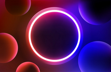 abstract background with glowing neon circle 3d vector image