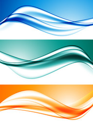 abstract elegant dynamic wavy lines set vector image
