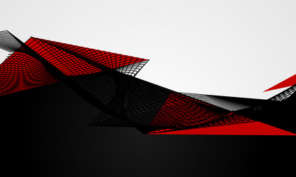 Abstract line red black background concept vector