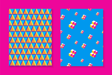 Abstract retro seamless pattern set in 80s fashion vector