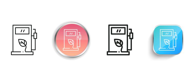 gas icon thin linear regular and button style vector image