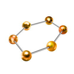 glossy golden balls in hexagon shape abstract vector image