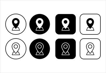 location pin icon set simple map icons address vector image