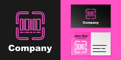 pink line scanner scanning bar code icon isolated vector image