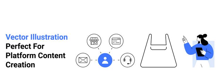 platform content creation process with user vector image