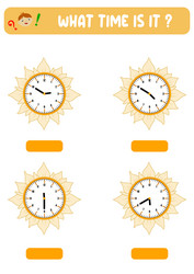 what time is it learning on the clock vector image