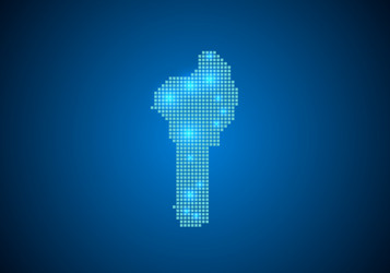 abstract blue background with map internet line vector image