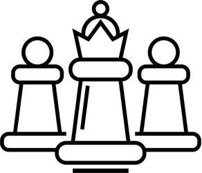 chess titan line icon concept sign outline vector