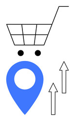 e-commerce growth with location-based services vector image