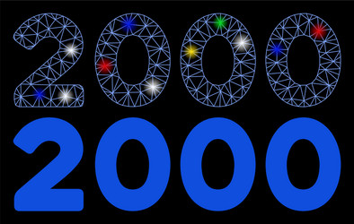 flare mesh network 2000 digits text icon vector image