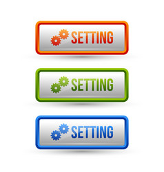 glossy setting buttons vector image