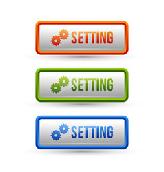 Glossy setting buttons vector