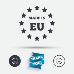 Made in eu icon export production symbol vector