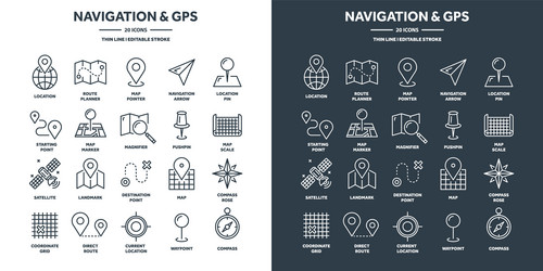navigation map and geolocation gps positioning vector image