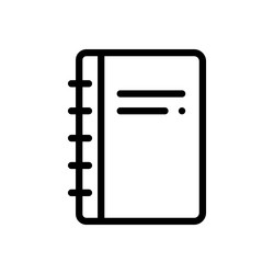 notebook icon thin linear style design isolated vector image