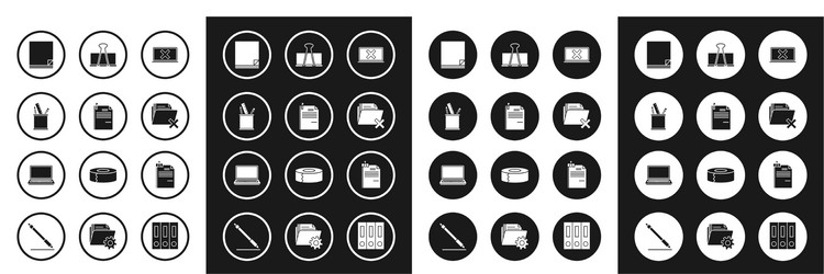 set laptop and cross mark on screen file document vector image