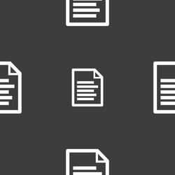 text file icon sign seamless pattern on a gray vector image