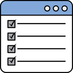 web page check mark report list flat design vector image