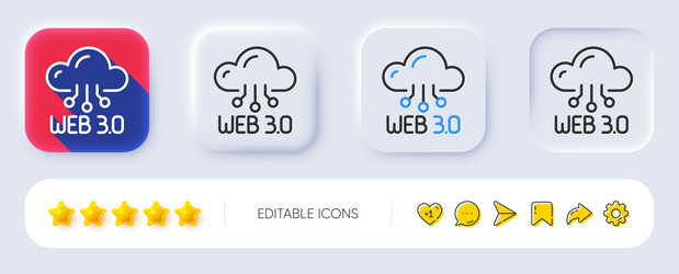 web3 line icon web 30 internet technology sign vector image