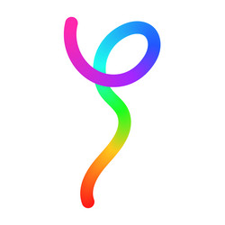 abstract wavy lines with colorful gradient ribbon vector image