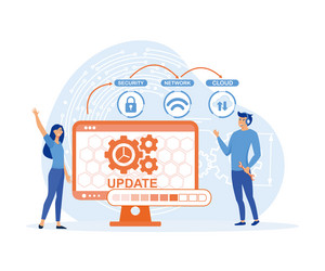 application and web development team ensures vector image