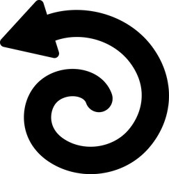 counterclockwise rotating arrow creating a black vector image