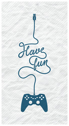 gamepad with cable in the shape of a message vector image