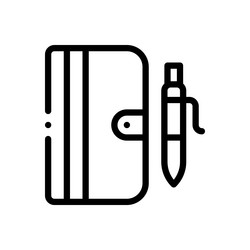 notebook icon thin linear style design isolated vector image