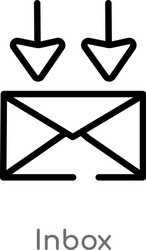 outline inbox icon isolated black simple line vector image