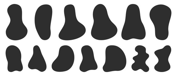 set of different abstract amoeba rounded shapes vector