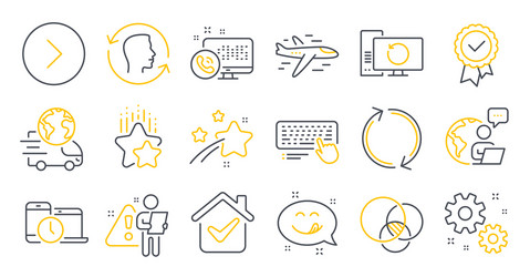set technology icons such as recovery computer vector image