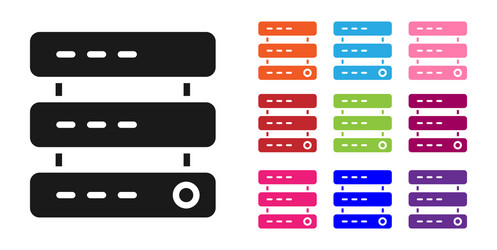 black server data web hosting icon isolated vector image