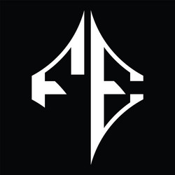 fe logo monogram with diamond shape design vector image