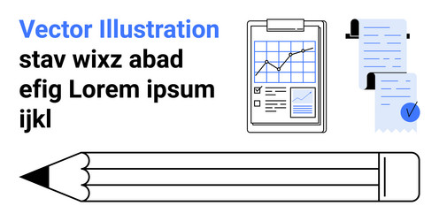 office tools graphic with clipboard documents vector image