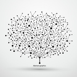 points and lines of trees abstract graphics vector image