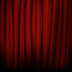 Red velvet curtain with stage spotlight vector