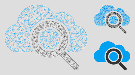view cloud mesh wire frame model vector image