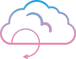 cloud computing with repeat arrow gradient style vector image
