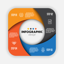 infographic diagram chart 4 step with icons vector image