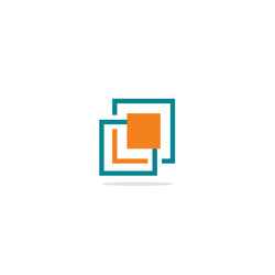 Square shape line colored logo Royalty Free Vector Image