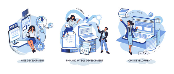 website architecture concepts web development vector image